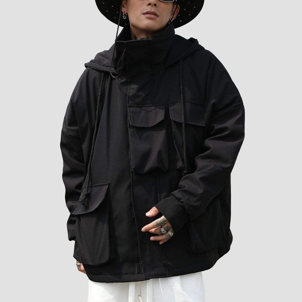 Techwear Dark Multi Pockets Roped Winter Coat