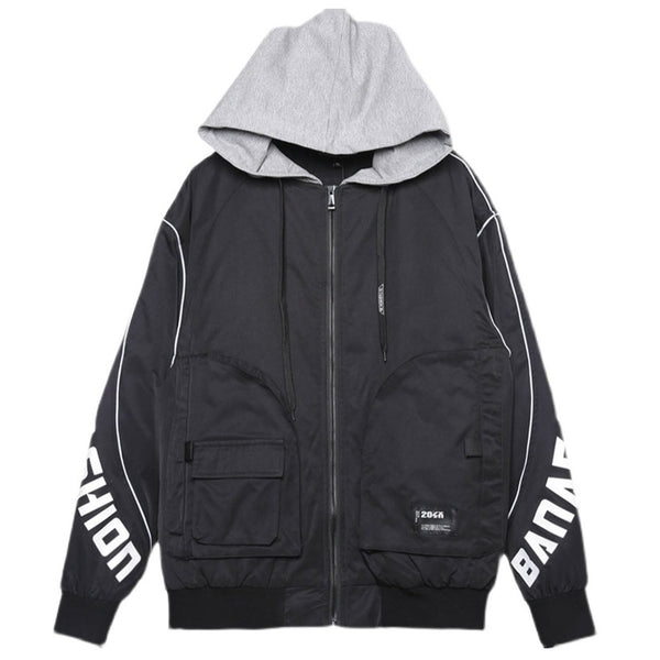 Dark Fake Two Hooded Winter Coat