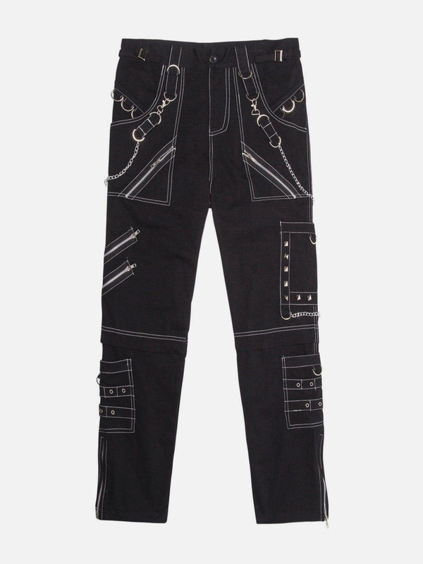 Punk Open Thread Chain Pants