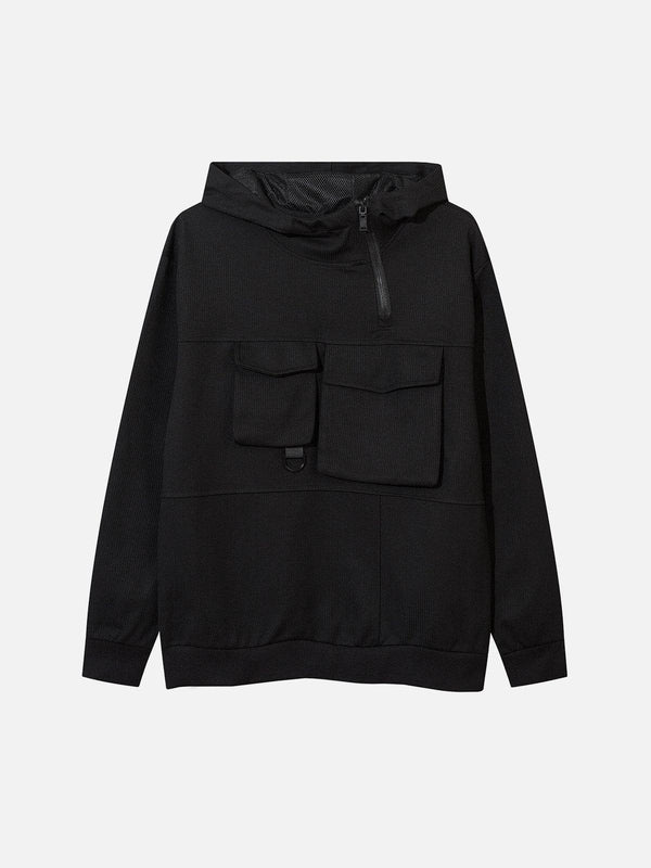 Irregular Zipper Big Pocket Jacket