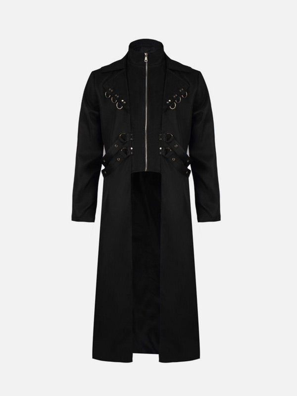 Punk Metal Ribbons Long Coat