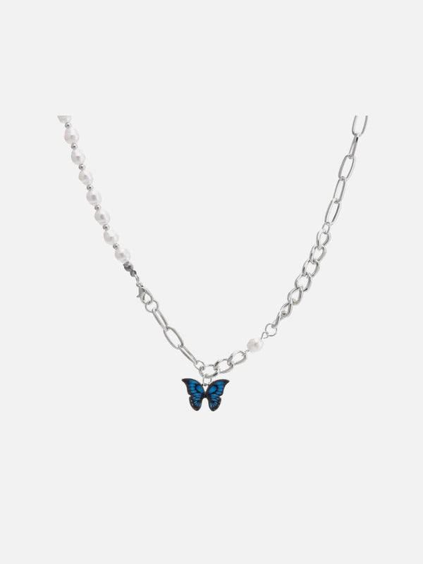 Butterfly Pearl Panel Necklace