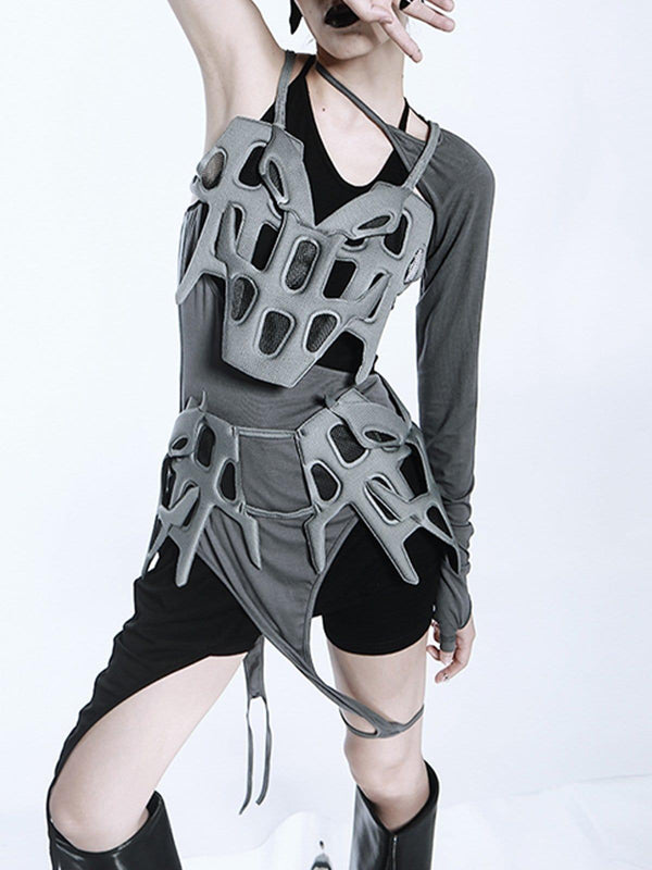 Cyberpunk Hollow Vest Suit