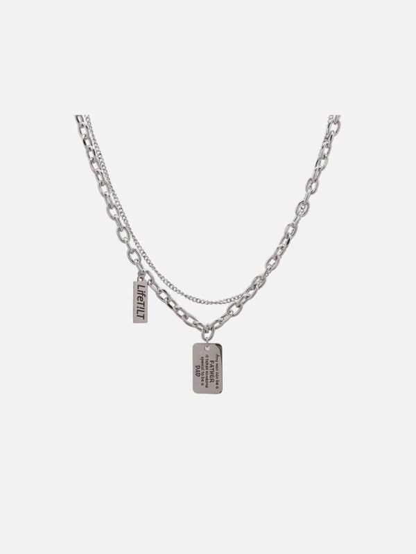 Square Letters Double Layer Necklace