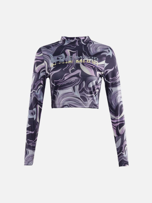 Tie Dye Slim Fit Long Sleeve T Shirt