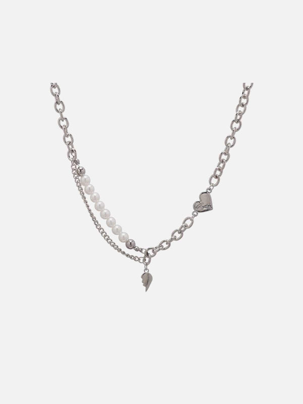 Wings Heart Pearl Necklace