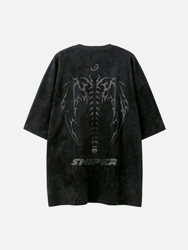 Skeleton Wings Chain Graphic Tee