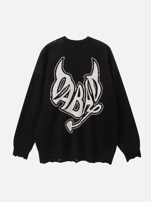 Devil Alphabet Knit Sweater