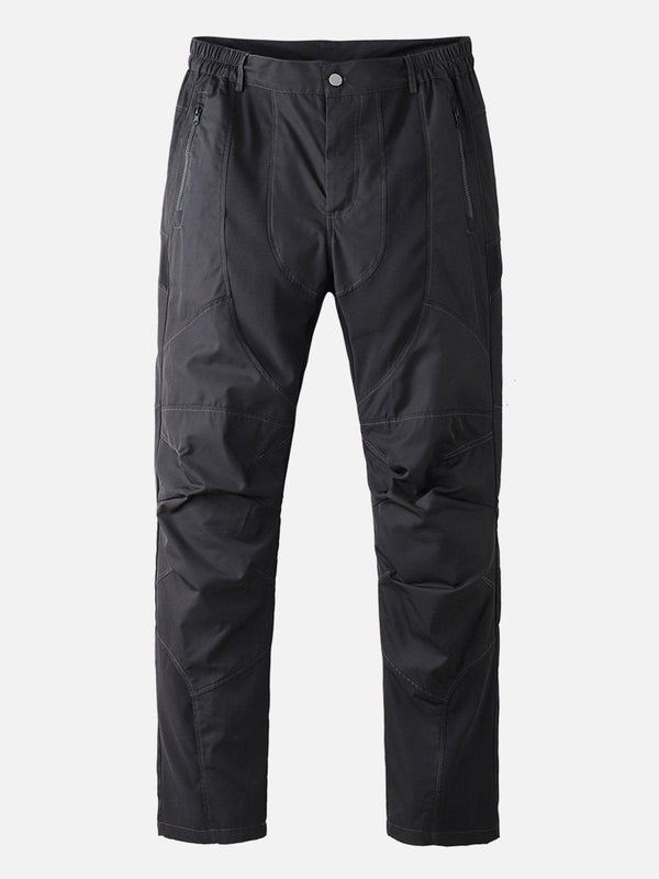 Patchwork Zip Up Straight Cargo Pants