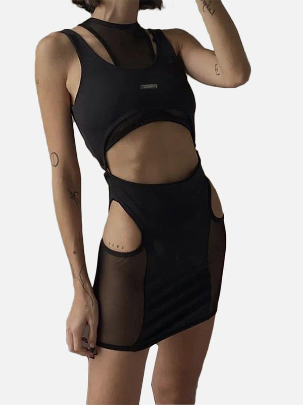 Hollow Mesh Vest Suit