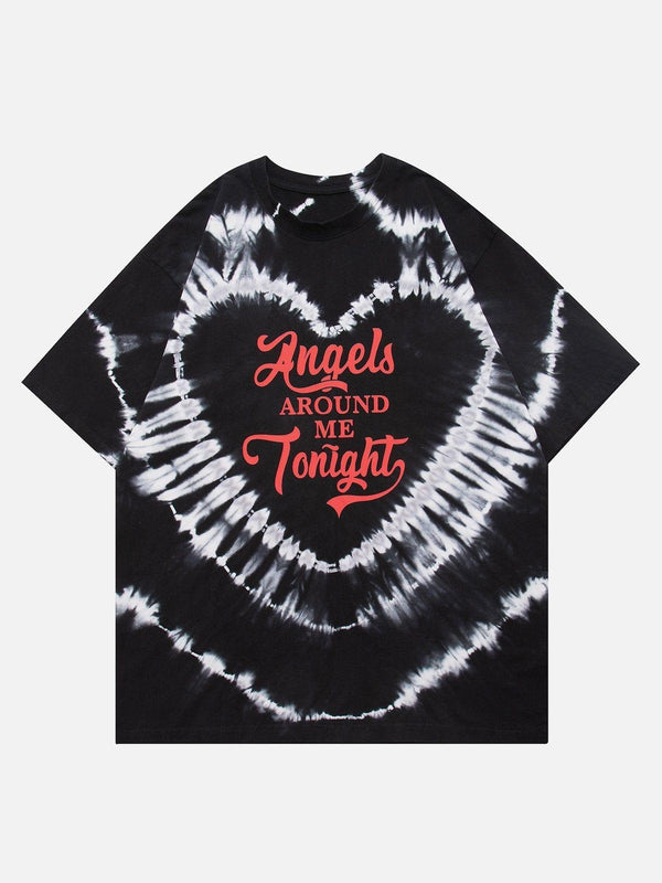 “Angles AROUND ME Tonight”Tie Dye Graphic Tee