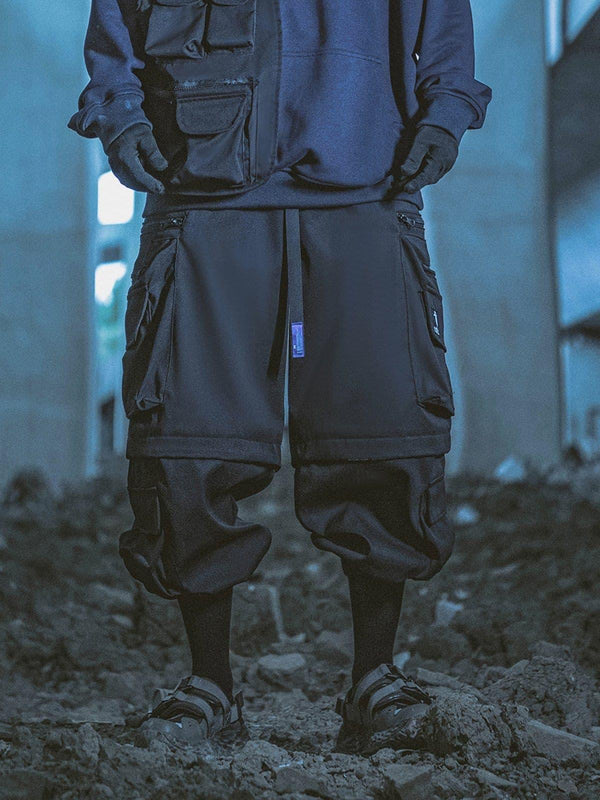 Solid Color Zip Up Pocket Cargo Pants