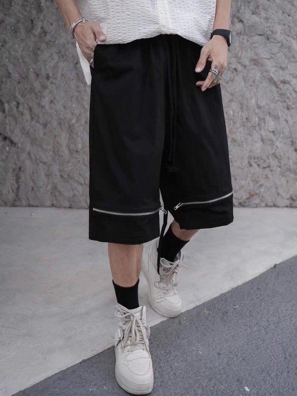 Zip Up Pant Leg Shorts