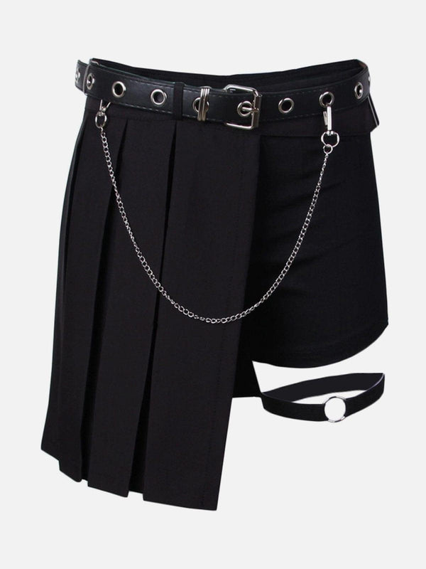 Chain Decoration Irregular Skirt