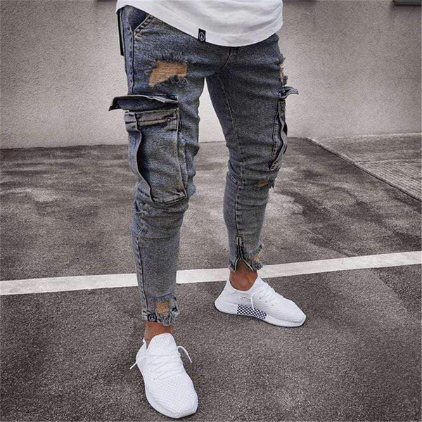 Ankle Zip Cargo Jeans