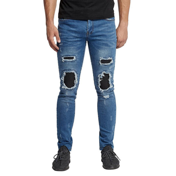 Distressed Biker Jeans