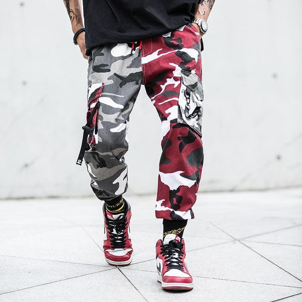 Split Camo Cargo Pants